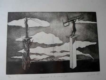 WOW!! LYN SMUTS "MONUMENTS TO THE WOMEN,N2"  ETCHING 46/50 DATED '93  VALUE R3000 WOW!! WOW!!