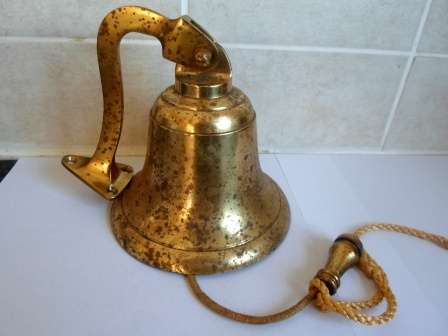 LOVELY!! LARGE VINTAGE BRASS WALL BELL WOW!! WOW!!