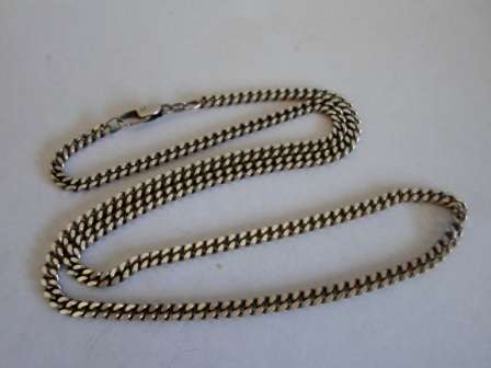 WOW!! EXTRA STRONG VINTAGE STERLING SILVER CHAIN,  610 X 4 X 2mm  29,5g WOW!! WOW!!