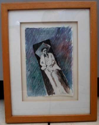 WOW!! RARE!! LIONEL ABRAMS "PROUST RESTING" WATERCOLOUR DATED '90,  220 X 150mm VALUE R3500 WOW!!