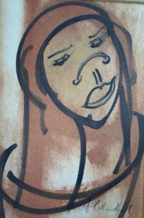 WOW!! EARLY CLAERHOUT MIXED MEDIA ON PAPER CIRCA 1970's  300 X 200mm VALUE R4500 LOVELY WOW!!