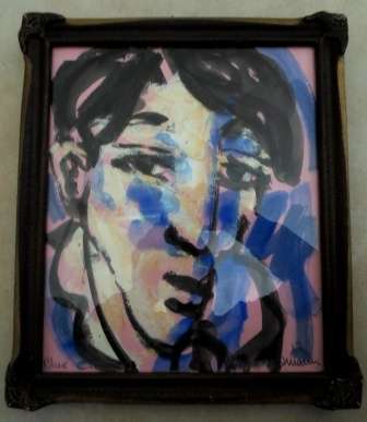WOW!! HENNIE NIEMANN SNR "BLUE CLOWN" OIL ON PAPER,  300 X 250mm DATED '17 VALUE R9800 WOW!!