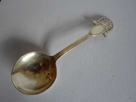 RARE!! VOORTREKKER 1949 SHEFFIELD SILVER SUGAR SPOON 26,3g AMAZING PIECE!! WOW!