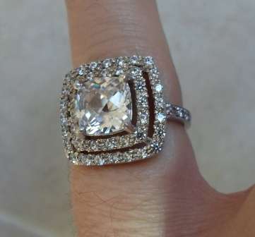 MAGNIFICENT!! VINTAGE STERLING SILVER & CZ CLUSTER  RING   5,7g,  SIZE M1/2 GORGEOUS!! WOW!!