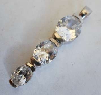 SPECTACULAR!! LARGE STERLING SILVER & CZ PENDANT   8,4g  WOW!!