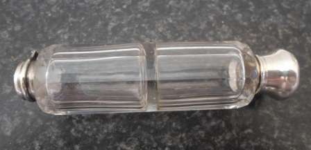 GORGEOUS!! VICTORIAN STERLING SILVER LIDDED DOUBLE SIDED SCENT BOTTLE CIRCA 1880's  WOW!