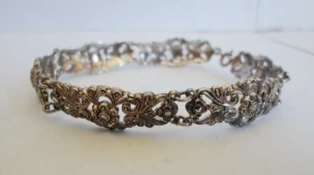 WOW!! VINTAGE STERLING SILVER & MARCASITE BRACELET CIRCA 1930's 15,7g STUNNING!! WOW!!