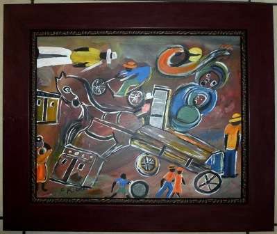 WOW!! INVESTMENT!! FANTASTIC ELI KOBELI OIL ON BOARD  490 X 390mm VALUE R9500!! WOW!!