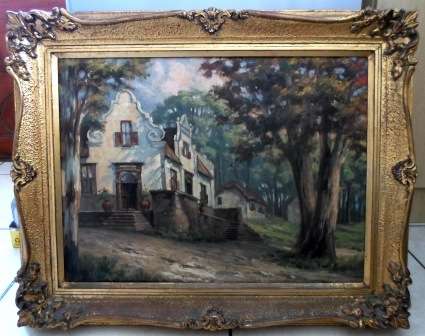 WOW!! MAGNIFICENT GINO FASCIOTTI OIL ON CANVAS OF FARMSTEAD 610 X 460mm VALUE R7500! STUNNING FRAME!