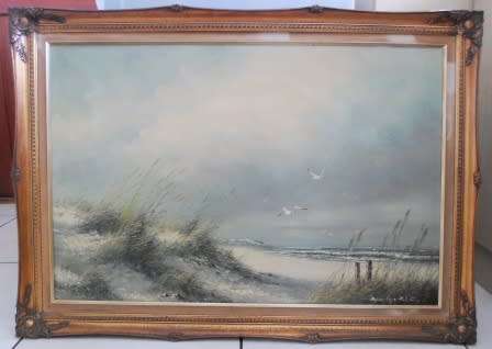 WOW!! HUGE DUNLOP KIRTON SEASCAPE OIL ON BOARD 915 X 610mm VALUE R7500 WOW!!