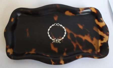 ART DECO REAL TORTOISE SHELL & SILVER PIN TRAY SUPER RARE VALUE R1500 WOW!! WOW!!