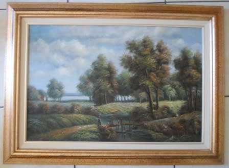 HUGE!! LANDSCAPE OIL ON BOARD SIGNED A.G.  900 X 600mm STUNNING PAINTING!! WOW!