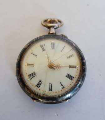 WOW!! RARE!! ART NOUVEAU NIEL HF 800 SILVER POCKET WATCH WITH CJL MOVEMENT 100% WORKING!! WOW!!