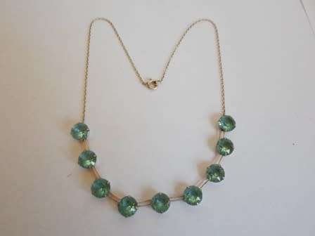 WOW!! ART DECO STERLING SILVER & BLUE PASTE NECKLACE CIRCA 1930's  6,2g WOW!! WOW!