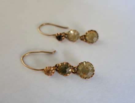 EXQUISITE!! EARLY VICTORIAN 9ct GOLD & PASTE DROP EARRINGS  0,7g CIRCA 1860's  VALUE R1500