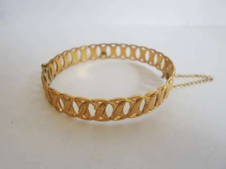 WOW!! STUNNING!! VINTAGE 9ct GOLD METAL CORE CLIP BANGLE 14,2g  WOW!! WOW!!