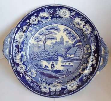 WOW!! GORGEOUS VICTORIAN BLUE & WHITE PORCELAIN FOOTED BOWL CIRCA 1880's VALUE R1295