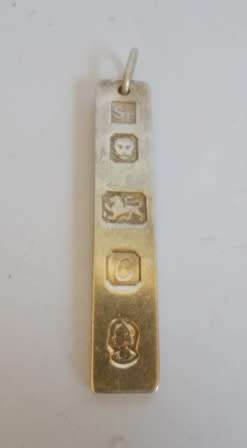 WOW!! HALLMARKED LONDON SILVER BAR PENDANT BY Se 15,1g LOVELY PIECE!! WOW!!