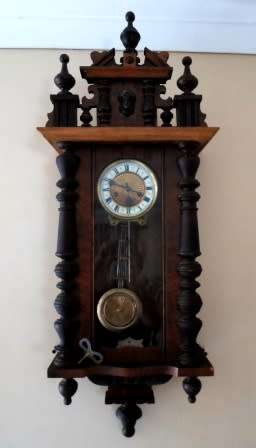 WOW!! STUNNING H.A.C VIENNA WALL CLOCK, 1050 X 410 X 180mm CIRCA 1910,  100% WORKING!!