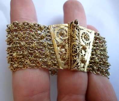 SPECTACULAR!! VINTAGE 5 CHAIN GILT FILIGREE STERLING SILVER BRACELET 37,8g VALUE R1500 WOW!!