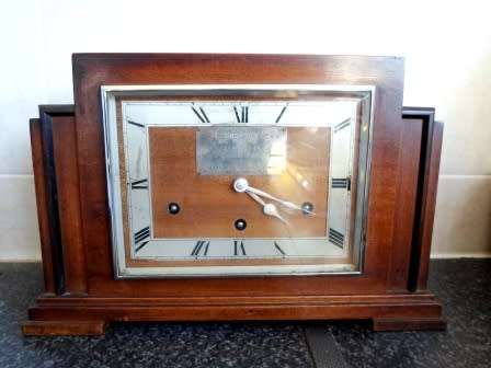 WOW!! ART DECO 1931 GARRARD MAHOGANY WESTMINSTER CHIME MANTEL CLOCK 100% WORKING! VALUE R2950