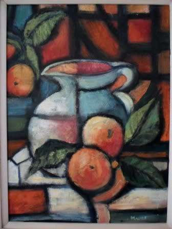 MAGNIFICENT!! MAURO CHIARLA OIL ON  BOARD "ABSTRACT STILLIFE" 620 X 460mm VALUE R8550 WOW
