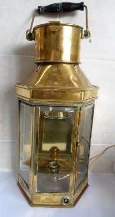 RARE!! 1941 BEST & LLOYD BRASS BULPITT SHIP LANTERN CONVERTED FOR ELECTRICITY!! AMAZING PIECE!!