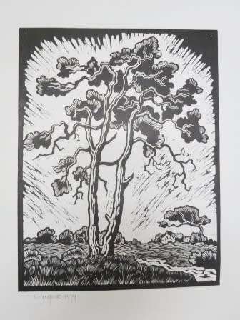 WOW!! GREGOIRE BOONZAIER 1979 "FARM COTTAGE" LINOCUT 305 X 230mm VALUE R5500 WOW!!
