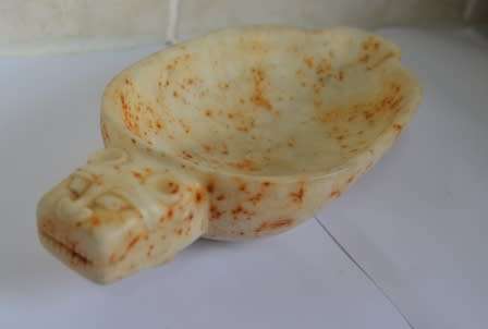 AZTEC HARD STONE JAGUAR BOWL CARVING WITH AMAZING DETAIL!! BEAUTIFULLY CARVED!! WOW!!