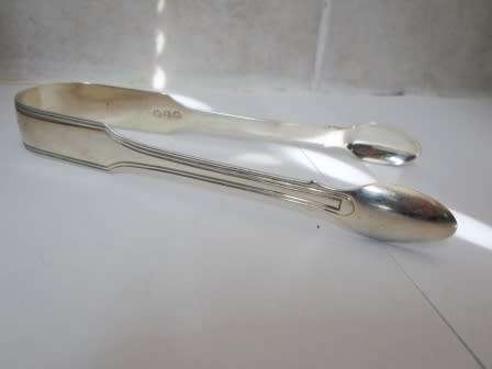 WOW!! 1817 LONDON SILVER SUGAR TONG BY TW OVER JH  39,7g  201 YEARS OLD WOW!! WOW!!