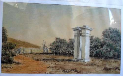 WOW!! MAEVE DEWAR PASTEL 'OLD SLAVE BELL STELLENBOSCH' 280 X 165mm  WOW!!