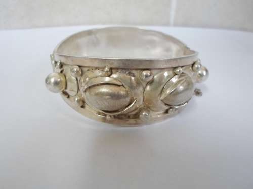 SPECTACULAR!! VINTAGE 800 SILVER CLIP BANGLE CIRCA 1920's  62,1g  AAAAAMAZING!! WOW!!!