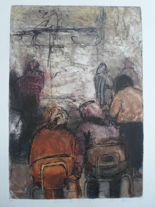 RARE!! LARGE!! KIM BERMAN 'PROOF' COLOURED ETCHING "WOMAN & WALL, JERUSALEM III" VALUE R6500 WOW!!