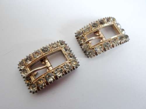 WOW!! GEORGIAN STERLING SILVER & PASTE SHOE BUCKLES CIRCA 1790's STUNNING!! 11,7g WOW!!