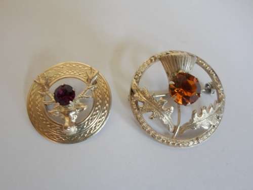 WOW!! PAIR OF SCOTTISH W.Bs STERLING SILVER BROOCH's  10,2g WOW!!