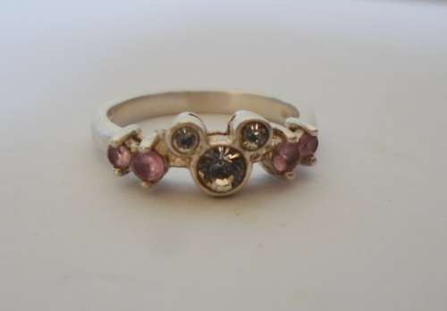 WOW!! VINTAGE WALT DISNEY STERLING & CZ MICKEY MOUSE RING  2,3g   SIZE L  SO CUTE!! WOW!!