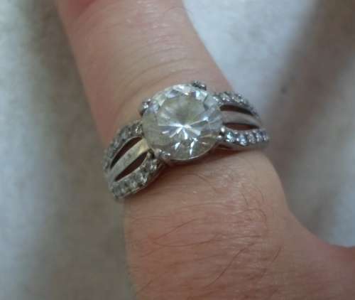 SPECTACULAR!! STERLING SILVER CZ RING SIZE N  3,4g  WOW!