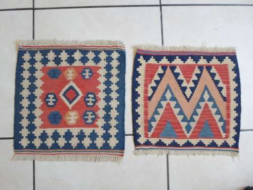 WOW!! OUTSTANDING!! 2 X  PERSIAN KELIM PRAYER MATS WITH STUNNING DESIGN WOW!!
