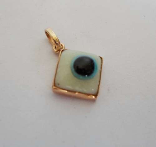 RARE!! VICTORIAN 9ct GOLD EVIL EYE CHARM CIRCA 1890's 0,8g STUNNING WOW!!!