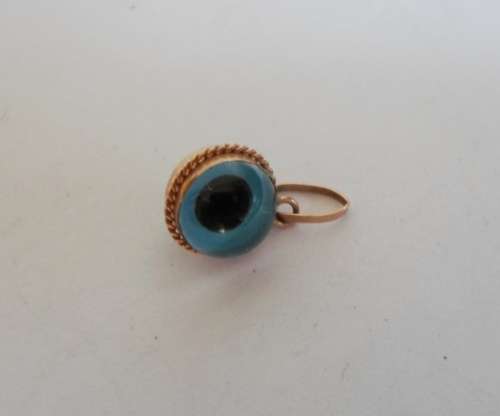 RARE!! VINTAGE 9ct GOLD EVIL EYE CHARM 0,5g BEAUTIFUL WOW!!!