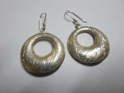 STUNNING!! LARGE VINTAGE STERLING SILVER DROP EARRINGS 7,8g  WOW!! WOW!!
