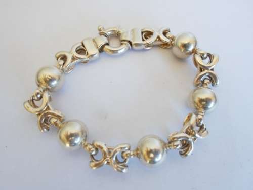 SPECTACULAR!! LARGE STERLING SILVER BRACELET WITH SIGNORETTI CLASP  28,7g  215 X 12mm WOW!! WOW!!