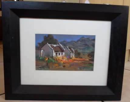 STUNNING!! MARC POISSON PASTEL ON PAPER OF FARM COTTAGES 250 X 160mm VALUE R3500 WOW!!