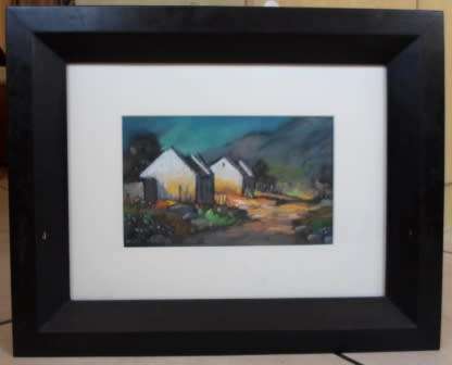 STUNNING!! MARC POISSON PASTEL ON PAPER OF FARM COTTAGES 250 X 160mm VALUE R3500 WOW!!