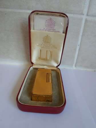 WOW!! VINTAGE DUNHILL GOLD PLATED LIGHTER WITH CASE & PAPERS WOW!!