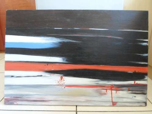 EXQUISITE! ABSTRACT ACRYLIC ON CANVAS SIGNED LINA 900 X 600mm WOW!!