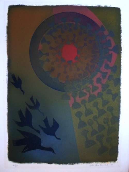 WOW! Beattie Cilliers Barnard "two worlds" silkscreen l41/75 dated '77 VALUE R6500 WOW!!