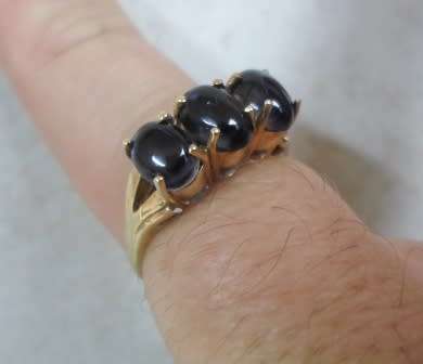 WOW!! BIRMINGHAM 9ct YELLOW GOLD CABOCHON AMETHYST RING BY G.T.V 2,8g SIZE N VALUE R3500