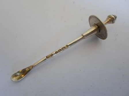 EXTREMELY RARE!! 1887 BIRMINGHAM SILVER CAYENE PEPPER SPOON BY HM   9,0g VALUE R1295 WOW!