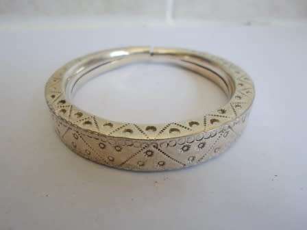 STUNNING!! ANTIQUE TURKISH 900 COIN SILVER BANGLE CIRCA 1915 32,4g  WOW